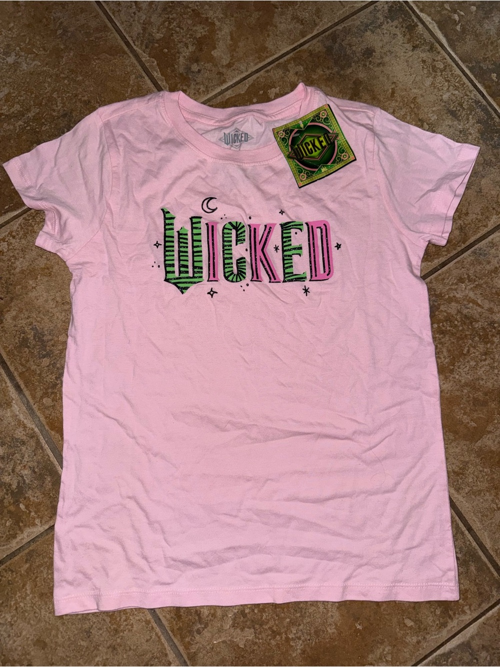Nickels Pink Tee with Green Wicked Tag